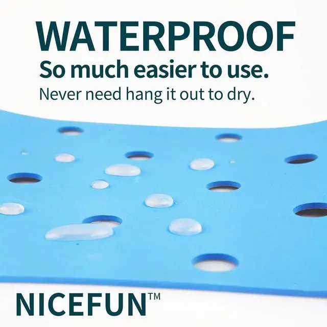 Alt view image 5 of 6 - Shower Chair Pad Cover Bath Seat, Padded Shower Bench Seat Mat 15 x 12 inches, Waterproof Transfer Bench Cushion,Stickable Soft Foam Fit Bath Stool, Bathroom Bathtub Mat