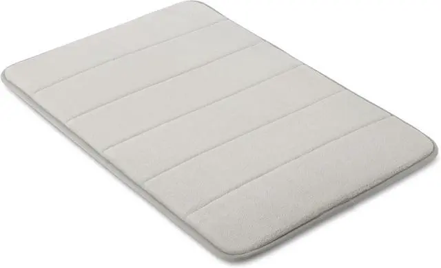 Main image of Amazon Basics Absorbent & Fast Dry Plush Memory Foam Bath Mat, Non-Slip Backing, 17 x 24 in, Light Gray