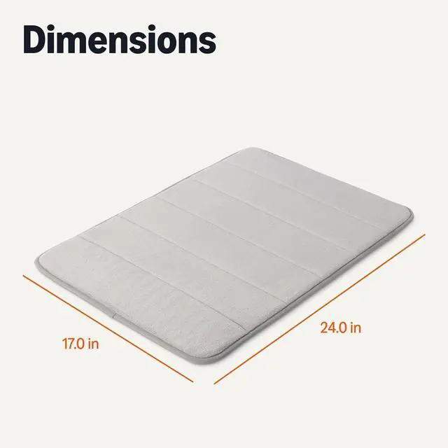 Alt view image 2 of 5 - Amazon Basics Absorbent & Fast Dry Plush Memory Foam Bath Mat, Non-Slip Backing, 17 x 24 in, Light Gray