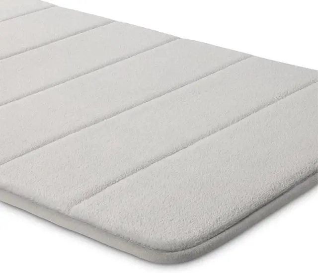 Alt view image 4 of 5 - Amazon Basics Absorbent & Fast Dry Plush Memory Foam Bath Mat, Non-Slip Backing, 17 x 24 in, Light Gray
