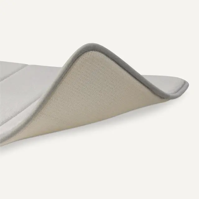 Alt view image 5 of 5 - Amazon Basics Absorbent & Fast Dry Plush Memory Foam Bath Mat, Non-Slip Backing, 17 x 24 in, Light Gray
