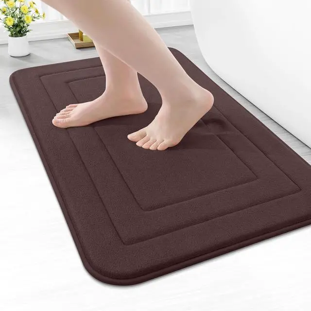 Main image of Arotive Memory Foam Bathroom Rug Mat 24x16, Ultra Soft and Absorbent Bath Mat, Machine Wash Dry, Comfortable Bath Rug Carpet for Bathroom Floor, Tub and Shower, Brown