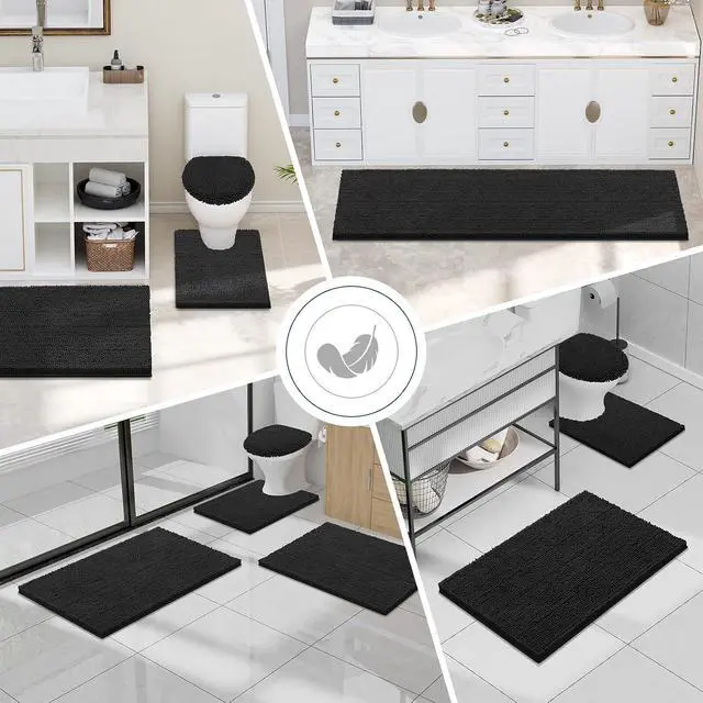 Alt view image 7 of 7 - Smiry Bathroom Rugs 24X16, Luxury Chenille Extra Soft Absorbent Bath Mat