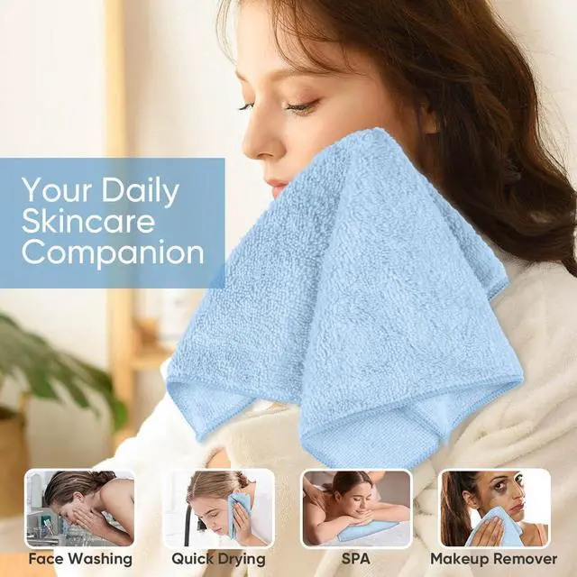 Alt view image 4 of 7 - HOMEXCEL Washcloths 12PK, Ultra Soft&Highly Absorbent Face Towels, 12X12 in