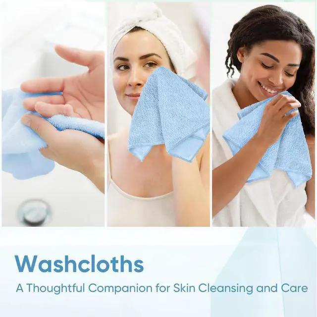 Alt view image 6 of 7 - HOMEXCEL Washcloths 12PK, Ultra Soft&Highly Absorbent Face Towels, 12X12 in