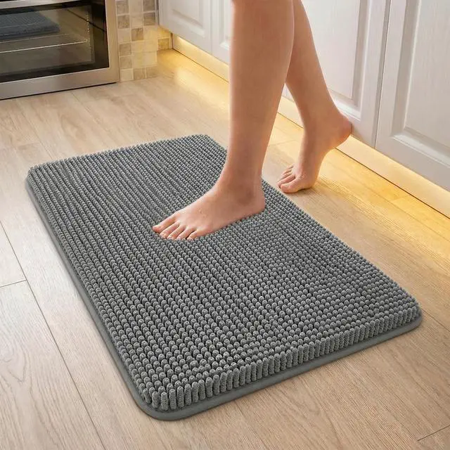 Main image of Utopia Home Bathroom Rug, Absorbent Chenille Bath Rugs, 17x24 Inch, Grey