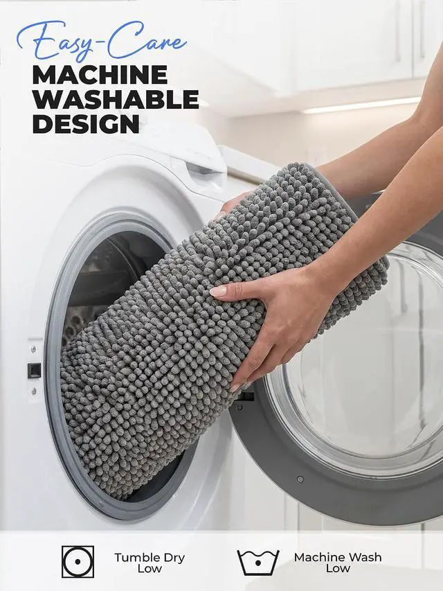 Alt view image 4 of 7 - Utopia Home Bathroom Rug, Absorbent Chenille Bath Rugs, 17x24 Inch, Grey