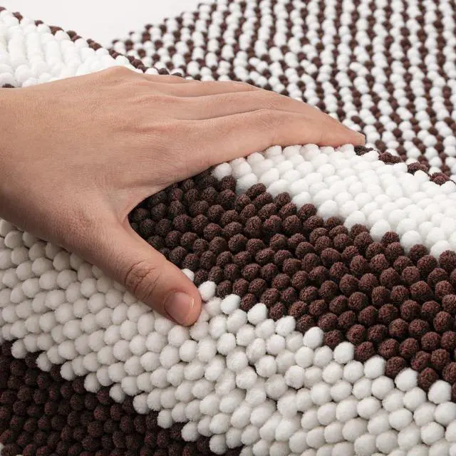 Alt view image 6 of 7 - BSICPRO Bathroom Rugs, 17x24 Chenille Bath Mats, Coffee
