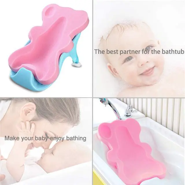 Alt view image 3 of 7 - Soft Infant Bath Sponge Skid Proof Baby Bath Mat Newborn Odor Free (Pink)
