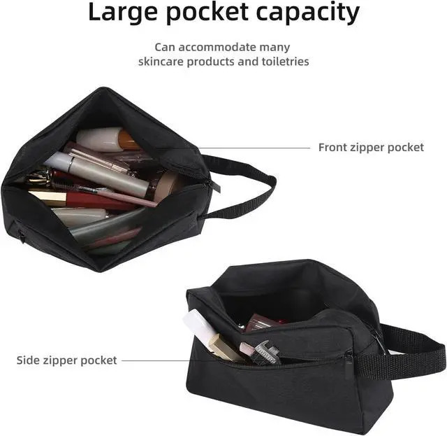 Alt view image 4 of 7 - Icramsy Travel Toiletry bag Toiletry bag for women men Hanging Cosmetic bag Travel accessories for Women Men (Black)