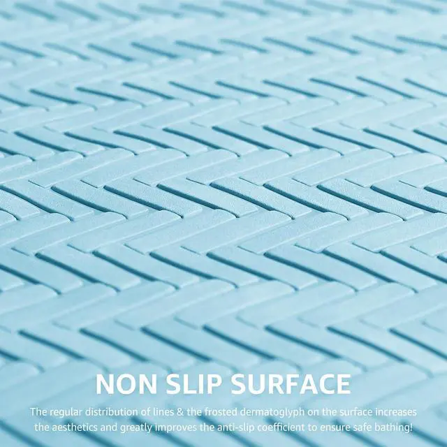 Alt view image 3 of 7 - OTHWAY Bathtub Mat Non Slip, 27" x 17" Bath Mat for Tub, Machine Washable Shower Anti Slip Mat with 246 Strong Suction Cups (Lake Blue)