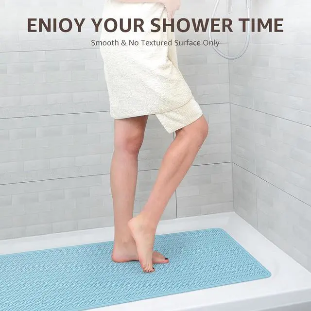 Alt view image 6 of 7 - OTHWAY Bathtub Mat Non Slip, 27" x 17" Bath Mat for Tub, Machine Washable Shower Anti Slip Mat with 246 Strong Suction Cups (Lake Blue)
