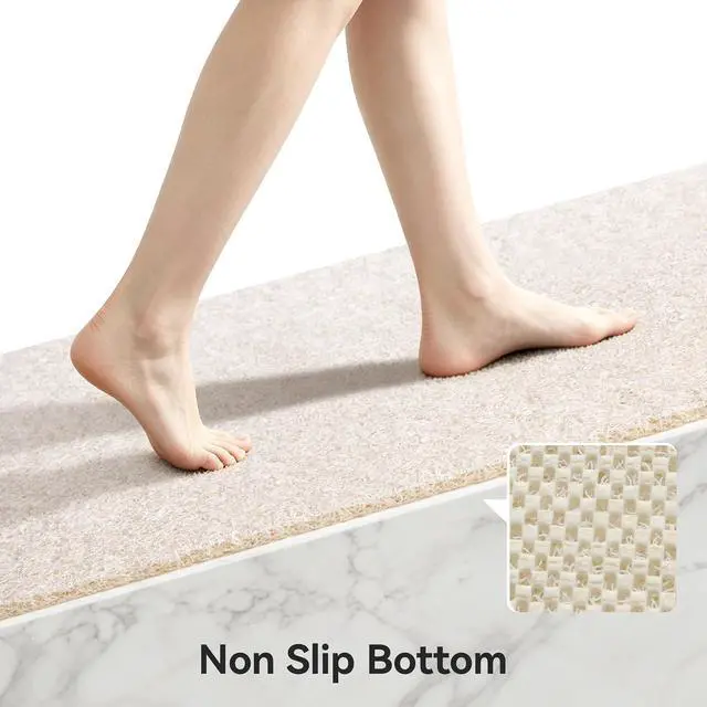 Alt view image 4 of 7 - Asvin Soft Textured Bath, Shower, Tub Mat, 24x16 Inch, Phthalate Free, Non Slip Comfort Bathtub Mats with Drain, PVC Loofah Bathroom Mats for Wet Areas, Quick Drying