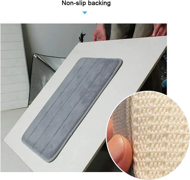 Alt view image 5 of 6 - VANRA Small Bath Mat Bath Rugs Anti-Slip Memory Foam Non-Slip Bathroom Mat Soft Bathmat Carpet 15.7" X 23.6" (Gray)