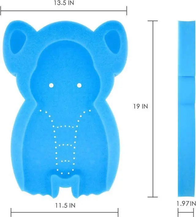 Alt view image 2 of 7 - Soft Infant Bath Sponge Elephant Baby Bath Mat Newborn Comfy Foam Skid-Proof Cushion (Blue 1Set)