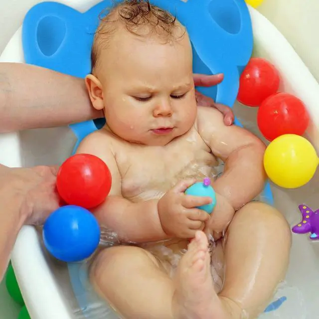 Alt view image 3 of 7 - Soft Infant Bath Sponge Elephant Baby Bath Mat Newborn Comfy Foam Skid-Proof Cushion (Blue 1Set)