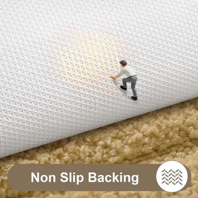Alt view image 2 of 6 - LOCHAS Bathroom Rugs, 24" x 17" Bath Mat Non Slip Washable, Beige