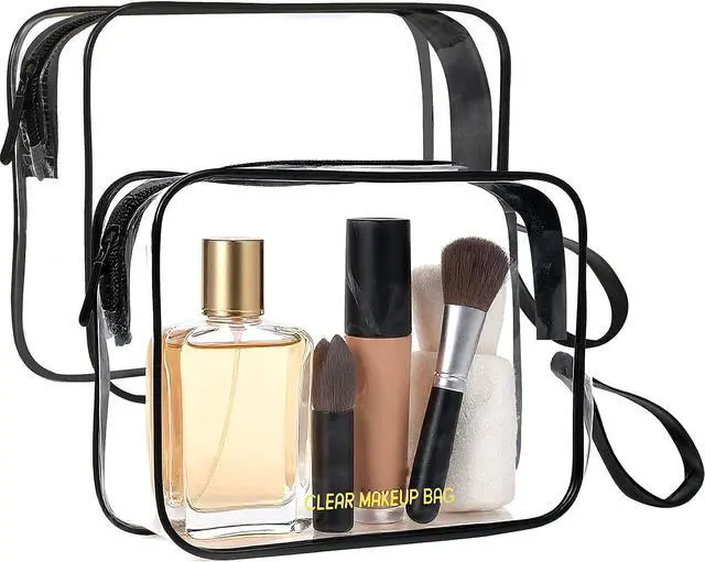 Main image of Icramsy Clear Makeup Bag,2 Pack TSA Approved Toiletry Bag for Women & Men