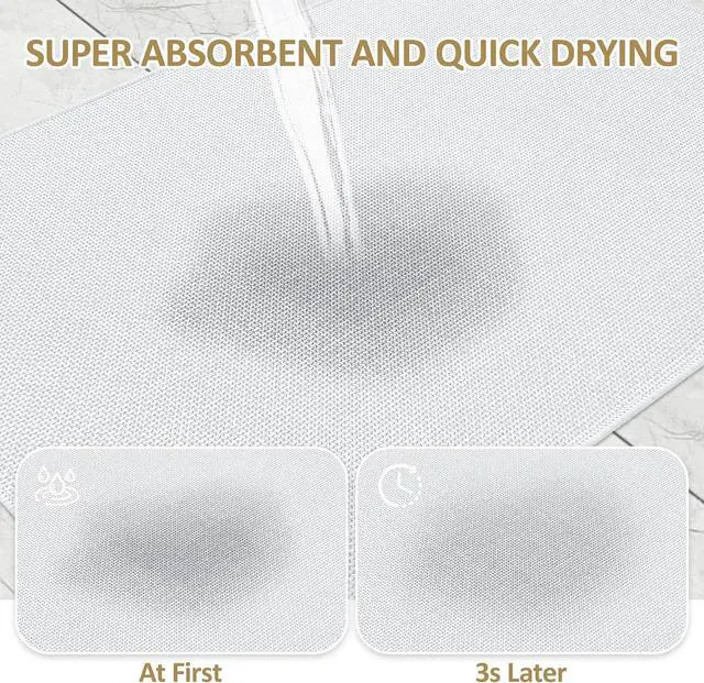 Alt view image 4 of 7 - Bathroom Rug Non Slip Bath Mat 24" x 16", White