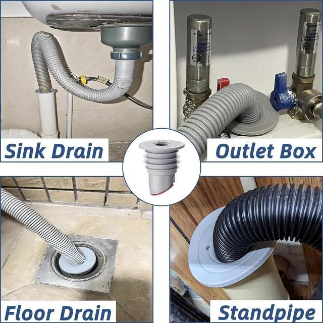 Alt view image 6 of 6 - Washing Machine Drain Hose Seal, JHBKing Washer Drain Outlet Plug, Silicone, Prevent Odors and Backflow, Pipe Seal Ring, Sewer Seal Coupler for Washing Machine Box (Fit 1.75''2.0'' ID Outlet)