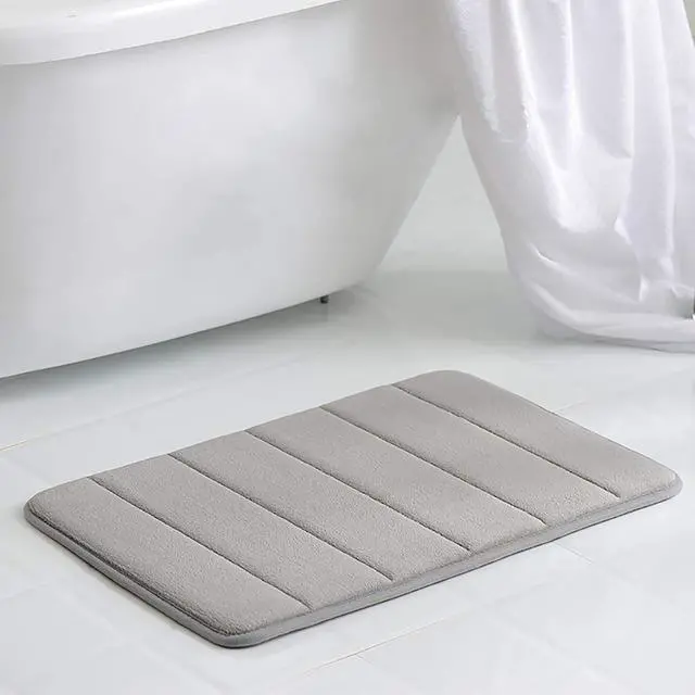 Alt view image 2 of 6 - VANRA Small Bath Mat Bath Rugs Anti-Slip Memory Foam Non-Slip Bathroom Mat Soft Bathmat Carpet 15.7" X 23.6" (Gray)