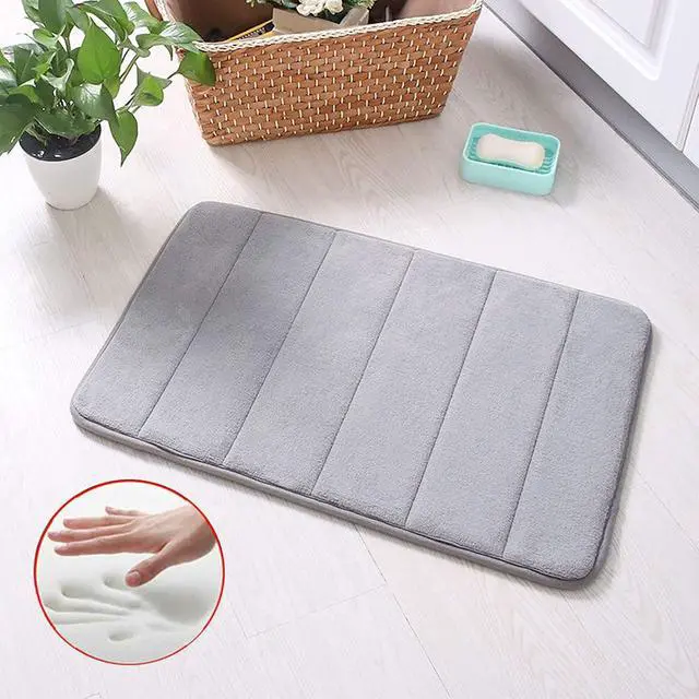 Alt view image 3 of 6 - VANRA Small Bath Mat Bath Rugs Anti-Slip Memory Foam Non-Slip Bathroom Mat Soft Bathmat Carpet 15.7" X 23.6" (Gray)