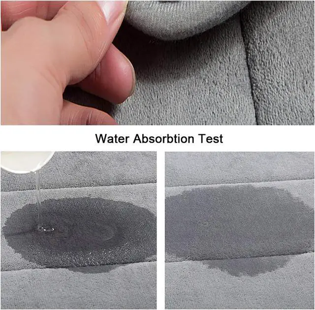 Alt view image 4 of 6 - VANRA Small Bath Mat Bath Rugs Anti-Slip Memory Foam Non-Slip Bathroom Mat Soft Bathmat Carpet 15.7" X 23.6" (Gray)