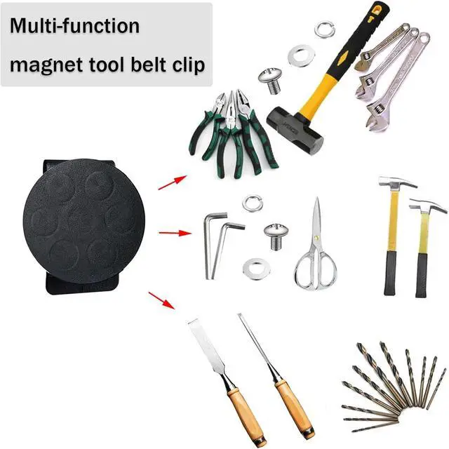 Alt view image 5 of 5 - Magnetic Belt Clip Magnetic Screw Holder Men Tool Belt for Screws Nails Screwdrivers Wrench Metal Accessories Tool and Hardware Holder
