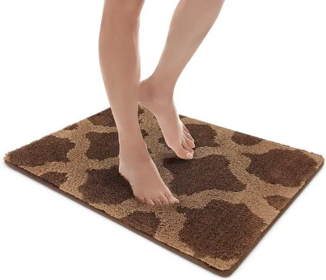 Main image of MICRODRY Home Inspirations Collection Soft & Cozy Bath Mats for Bathroom, Memory Foam Bathroom Rugs with Skid Resistant Base, Ultra Absorbent Microfiber Bath Mat, 17x24, Small, Brown