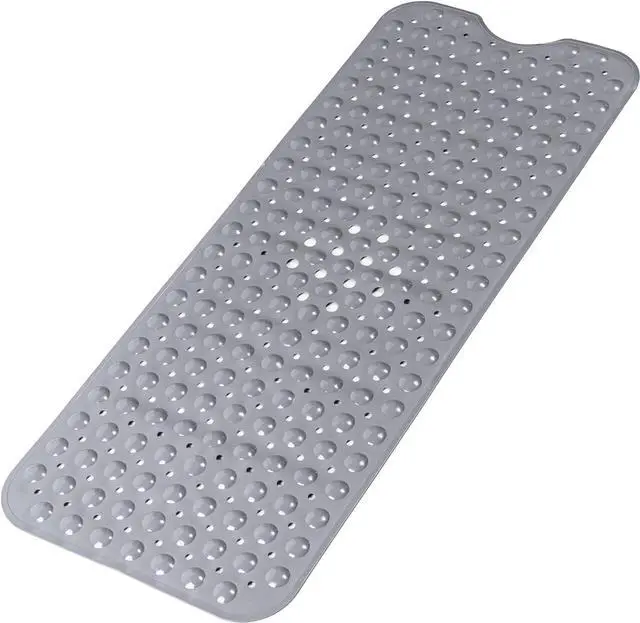 Main image of Large Non Slip Bathtub Mat, Extra Long Bath Mat for Tub, 40 x 16 Inch, Machine Washable Shower Mats with Suction Cups and Drain Holes, Bath Tub Mats for Bathroom Non Slip, Grey