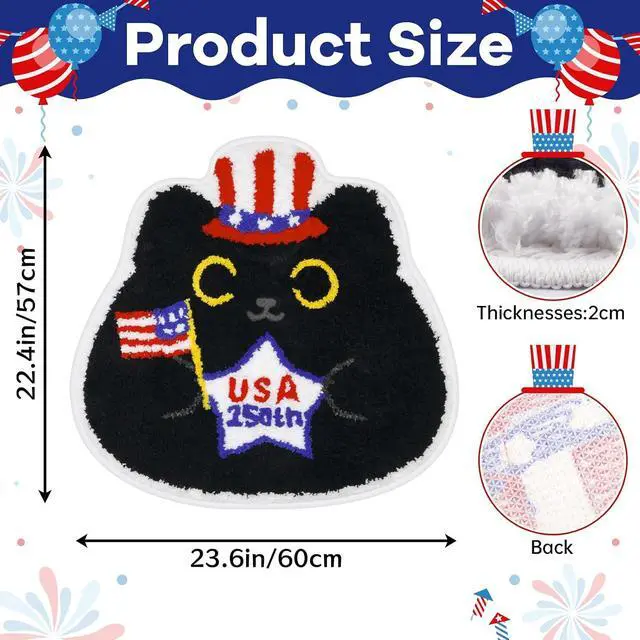 Alt view image 2 of 5 - Black Cat Bath Rugs for Bathroom