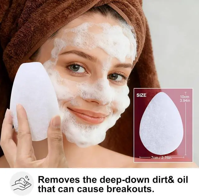 Alt view image 4 of 6 - BS-MALL Facial Sponge 12 Pcs Exfoliating Face Scrubber for Deep Cleansing, Removes Blackheads, Reusable Design, Perfect for Skin Care Routine (Ordinary Texture)