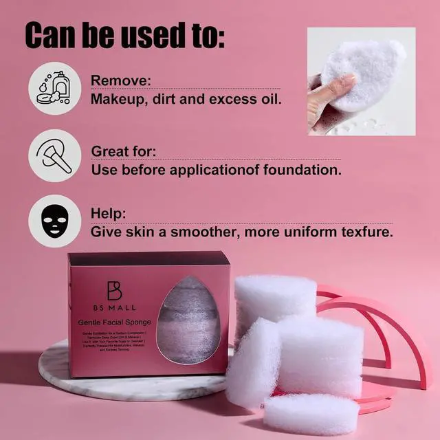 Alt view image 5 of 6 - BS-MALL Facial Sponge 12 Pcs Exfoliating Face Scrubber for Deep Cleansing, Removes Blackheads, Reusable Design, Perfect for Skin Care Routine (Ordinary Texture)