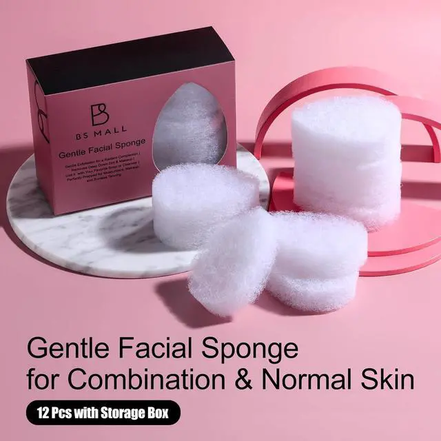 Alt view image 6 of 6 - BS-MALL Facial Sponge 12 Pcs Exfoliating Face Scrubber for Deep Cleansing, Removes Blackheads, Reusable Design, Perfect for Skin Care Routine (Ordinary Texture)