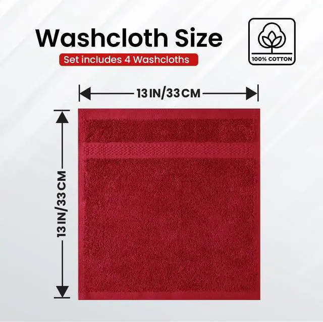 Alt view image 3 of 7 - Infinitee Xclusives 100% Cotton Luxury Wash Cloths for Showering - 4 Pack