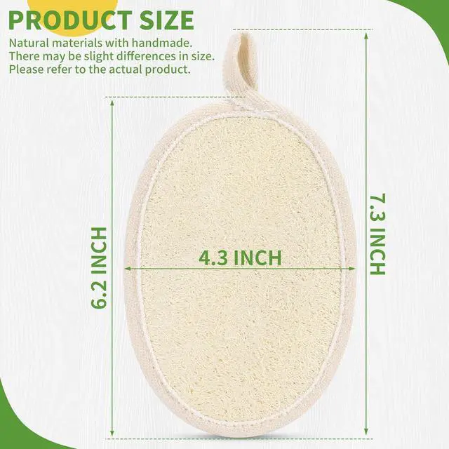 Alt view image 2 of 7 - 6 Pack Large Size Natural Loofah Body Scrubber for Exfoliating