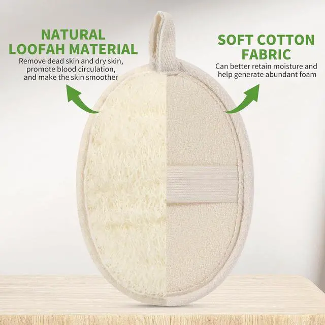 Alt view image 4 of 7 - 6 Pack Large Size Natural Loofah Body Scrubber for Exfoliating