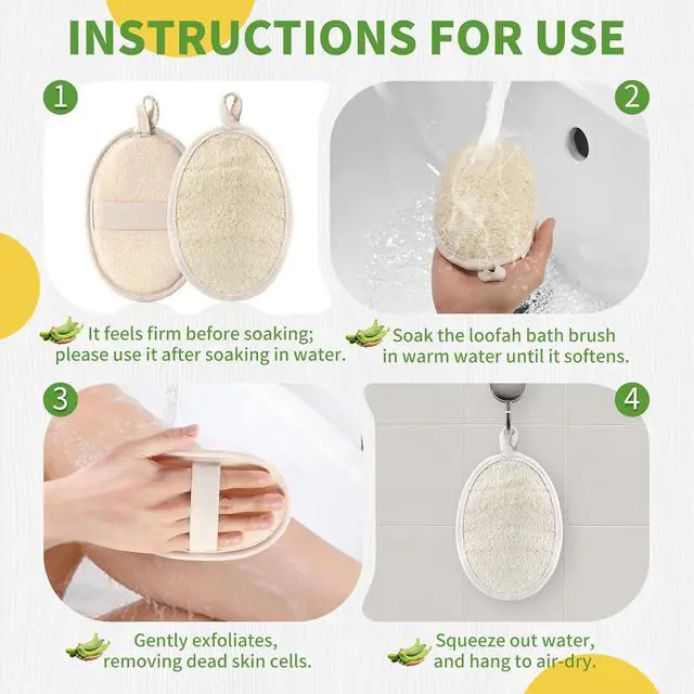 Alt view image 6 of 7 - 6 Pack Large Size Natural Loofah Body Scrubber for Exfoliating