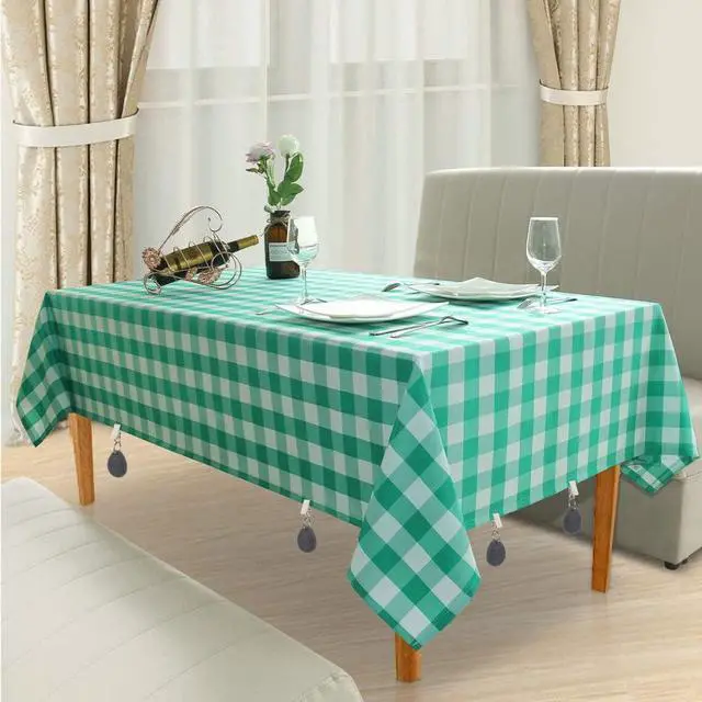 Alt view image 6 of 7 - Tablecloth Weights Hangers, Tablecloth Pendant Stone Table Cover Weights with Metal Clips for Outdoor Party Picnic Table Decoration (Grey (4pcs))