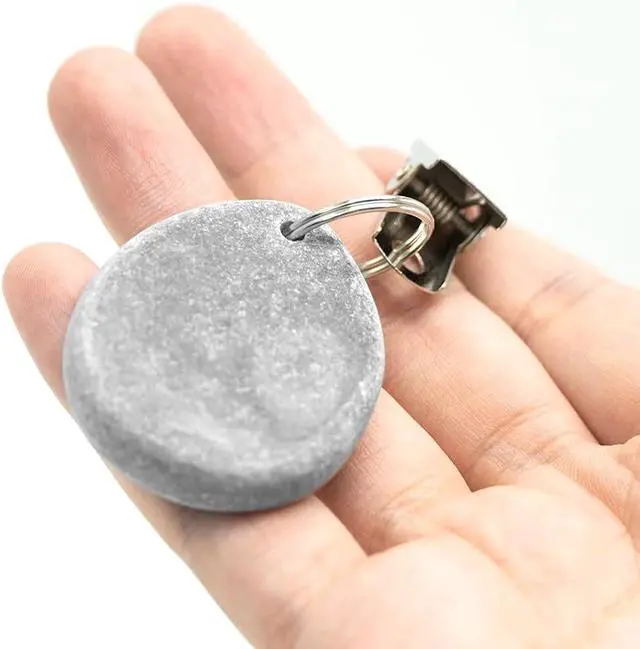 Alt view image 7 of 7 - Tablecloth Weights Hangers, Tablecloth Pendant Stone Table Cover Weights with Metal Clips for Outdoor Party Picnic Table Decoration (Grey (4pcs))