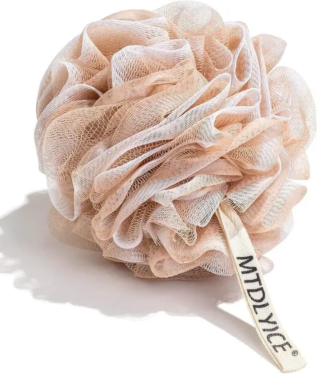 Alt view image 6 of 7 - MTDLYICE Loofah Sponge, XL Large Loofah 75g 4 Pack, Bath Sponge Soft Mesh Shower, Body Scrubber, Loofah for Men, Bath Accessories Body wash Foaming (Beige)