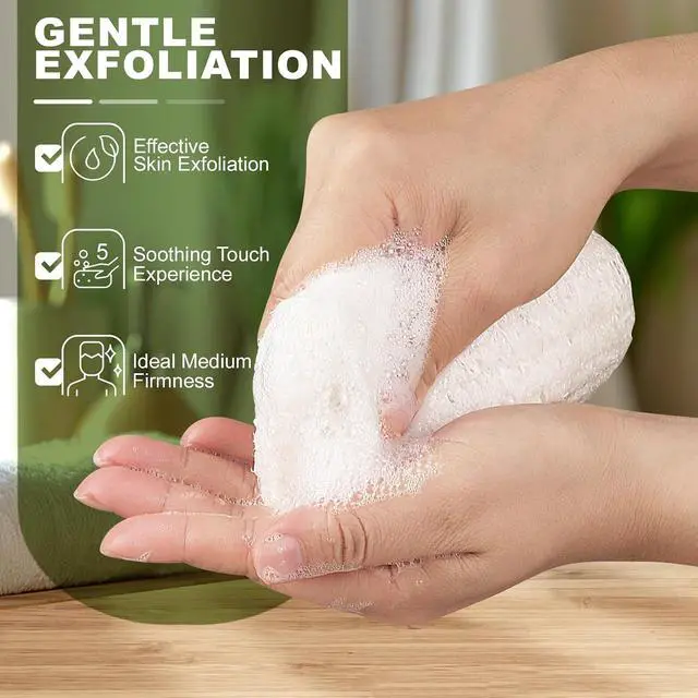 Alt view image 3 of 7 - 3 Pack Natural Loofah Sponge Exfoliating Body Scrubber 5 Inch