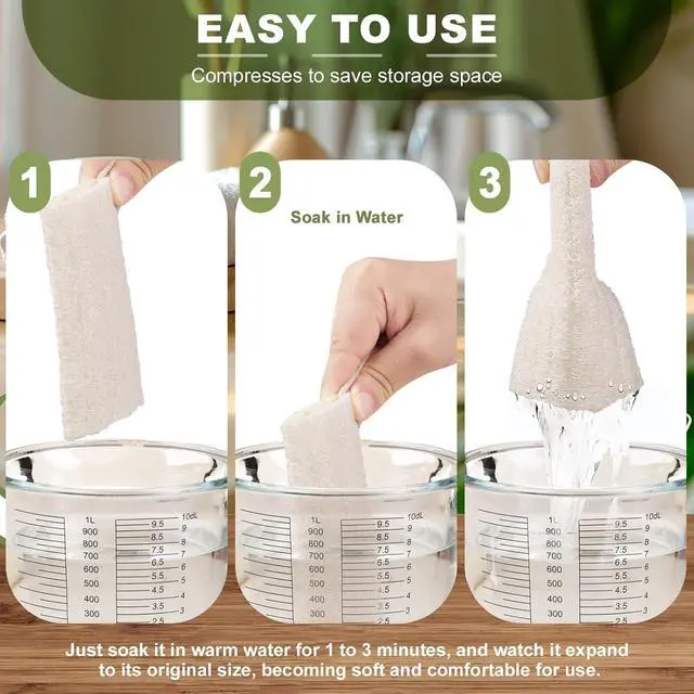 Alt view image 6 of 7 - 3 Pack Natural Loofah Sponge Exfoliating Body Scrubber 5 Inch