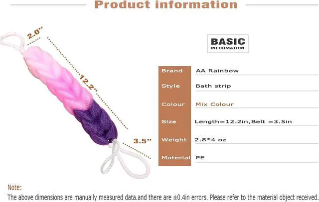 Alt view image 2 of 7 - AARainbow 4 Packs Long Stretch Back Sponge with Rope Handles Back Scrubber Body Sponges for Bathing, Bath Shower Mesh Sponge Body Deep Cleaning for Men & Women (H-Gradient Color)