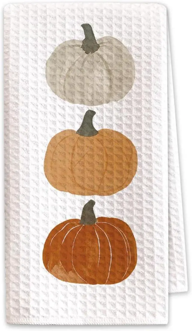 Main image of 1PCS Thanksgiving Pumpkin Decor Hand Towels for Gifts Women,Farmhouse Watercolors Pumpkin Fall Kitchen Tea Towels and Dishcloths,Anthropology Autumn for KitchensBathrooms - A02