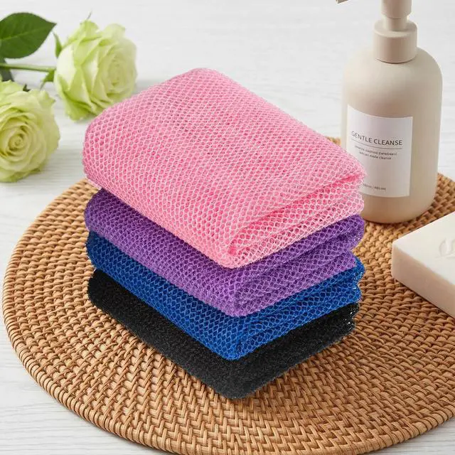 Alt view image 6 of 7 - African Net Sponge African Exfoliating Net Bath Wash Scrubbing Body Scrubber Long Rag Shower