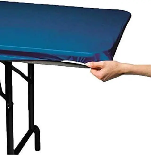 Alt view image 2 of 2 - Creative Converting Stay Put Plastic Tablecloth, Blue, 30 x 96 in