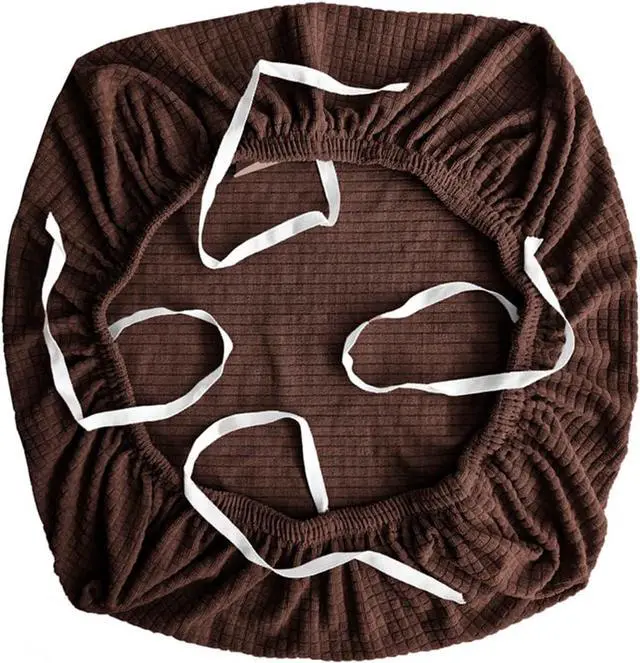 Main image of Sunnyway Stretchable Office Chair Seat Cover, Elastic Chair Slipcover with Tie Straps, Dining Chair Slipcover Machine Washable, Fits Seat Size 17.7"-21.7" (Mocha)