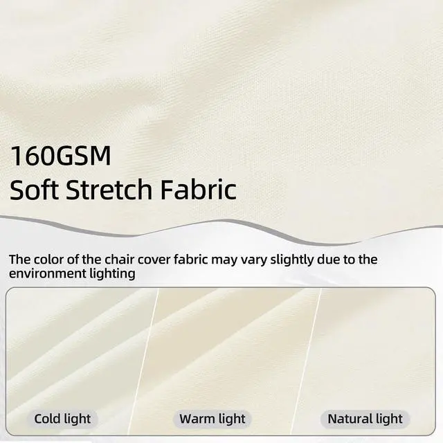 Alt view image 2 of 7 - 1 Pack Ivory Spandex Stretch Folding Chair Covers Wedding Party
