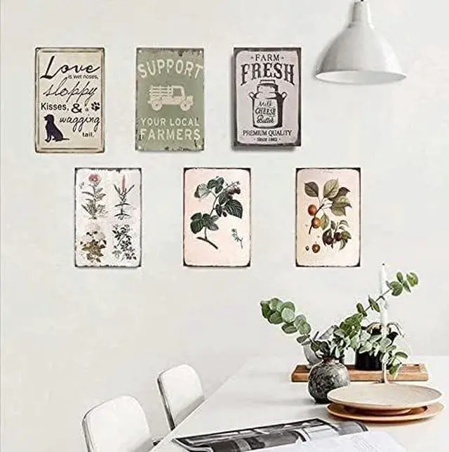 Alt view image 6 of 6 - 15 Types of Bee Retro Garden Metal Tin Sign Kitchen Restaurant Farm Shopping Mall Bar Cafe Man Cave Farm Wall Decoration Iron Painting Metal Plate 8x12inch
